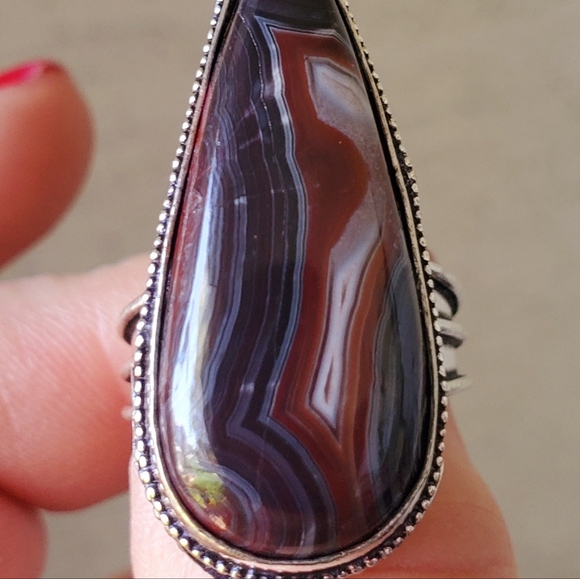 New Crazy Lace Agate 925 Silver Statement Ring. - Picture 3 of 14